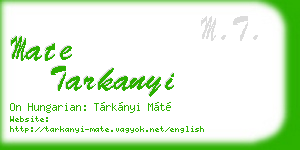 mate tarkanyi business card