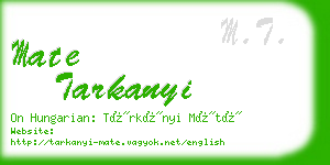 mate tarkanyi business card